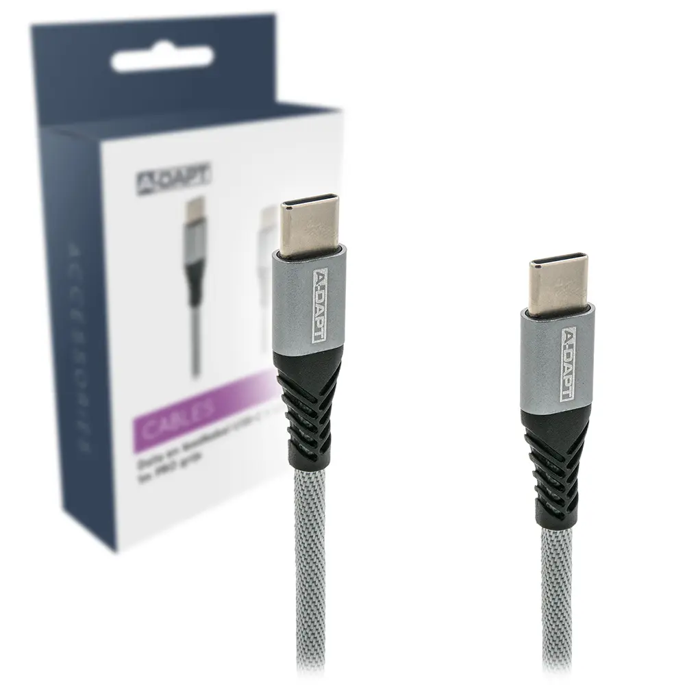 Data en laadkabel USB-C > USB-C 0.5m PRO grijs